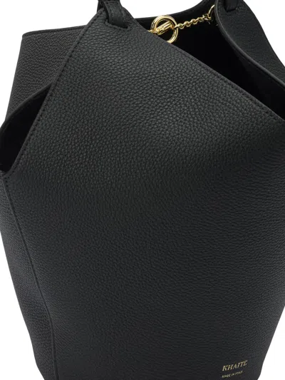 Khaite Lotus Chain Detailed Mini Tote Bag In Black