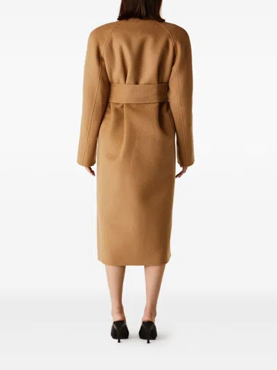 Khaite Single-breasted Belted Coat In Brown