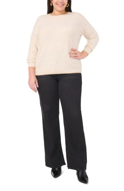 Vince Camuto Metallic Trim Relaxed Fit Sweater In Neutral
