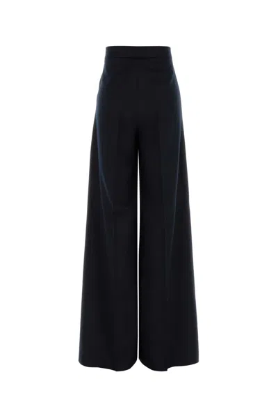 Max Mara High Waist Wide Leg Trousers With Pockets In Black