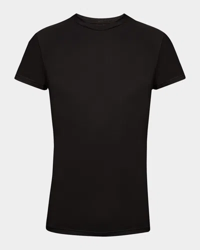 Vince Essential Crewneck Pima Cotton Tee In Black