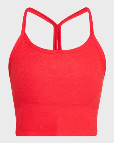 Beyond Yoga Space-dye Slim Racerback Cropped Tank In Red