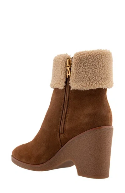 Aerosoles Mina Faux Shearling Bootie In Brown