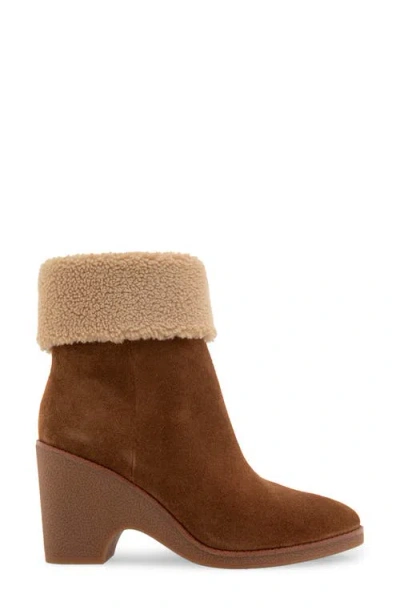 Aerosoles Mina Faux Shearling Bootie In Brown