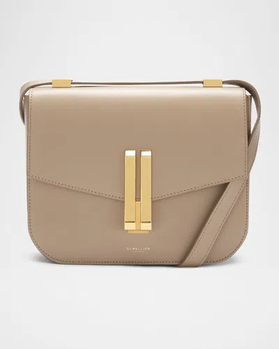Demellier The Medium Vancouver Leather Crossbody Bag In Metallic