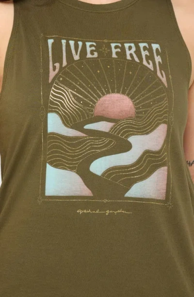 Spiritual Gangster Live Free Jade Tank In Green