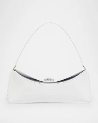 Jacquemus Le Calisso White Shoulder Bag With Engraved Snap Button In Leather Woman In White