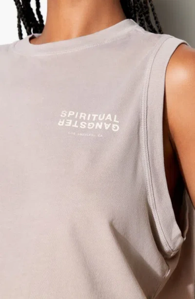 Spiritual Gangster Doheny Cotton Crop Tank In Gray