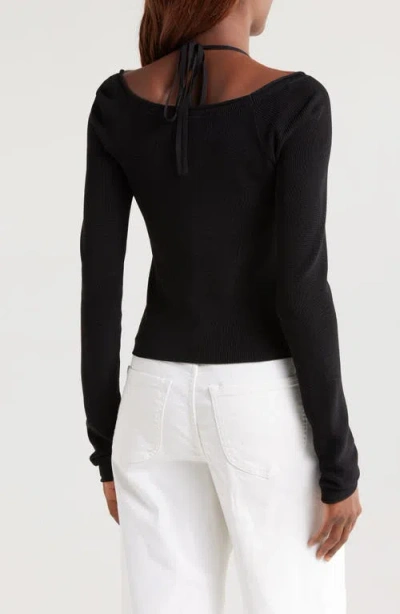 Good American Rib Off The Shoulder Top In Black