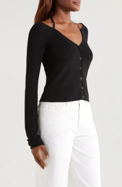 Good American Rib Off The Shoulder Top In Black