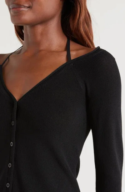 Good American Rib Off The Shoulder Top In Black