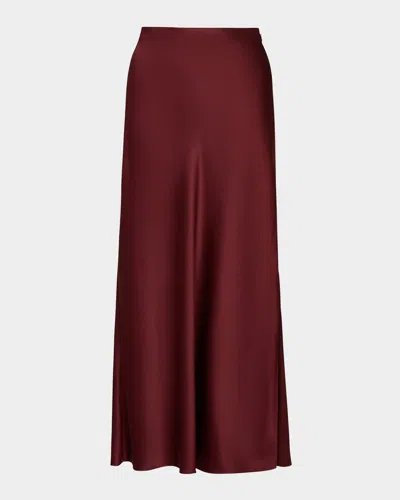 Vince Side Slit Slip Skirt Bordeaux In Red