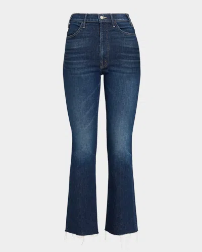 Mother The Hustler Flood Jeans In Blue