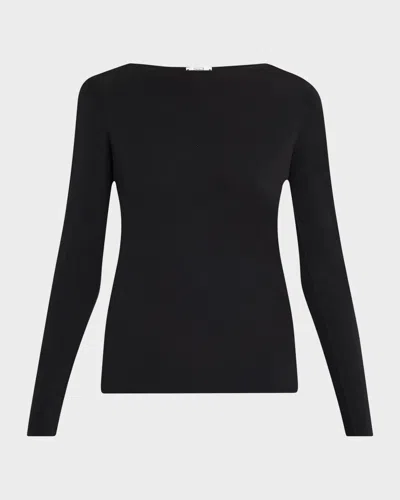 Wolford Pure Bateau-neck Jersey Top In Black