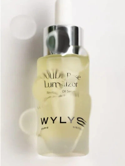 Wylys Double Rose Luminizer & Sage Verte Makeup Bag In White