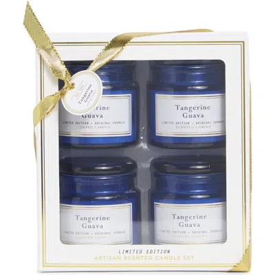 Portofino Candles Tangerine Guava Set Of 4 Mini Candles In Blue