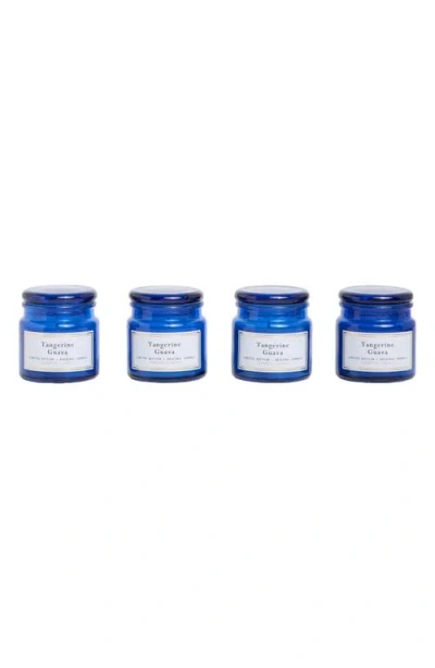 Portofino Candles Tangerine Guava Set Of 4 Mini Candles In Blue
