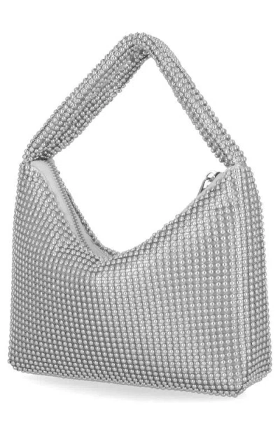 Jessica Mcclintock Ada Crystal Hobo Bag In Silver