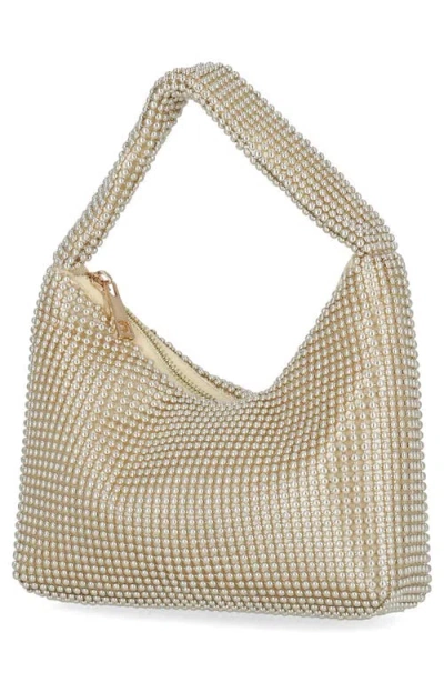 Jessica Mcclintock Ada Crystal Hobo Bag In Gold
