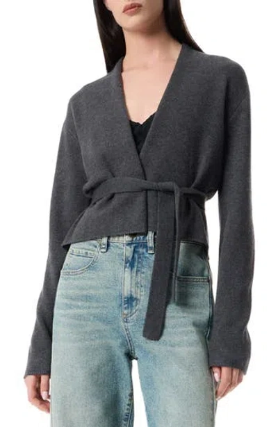 Robert Rodriguez Florence Open Front Tie Waist Cardigan In Gray