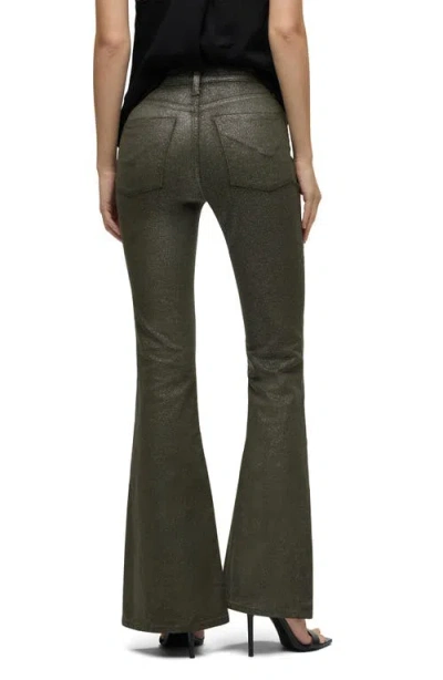 Hudson Jeans Holly Glitter High Waist Flare Jeans In Green