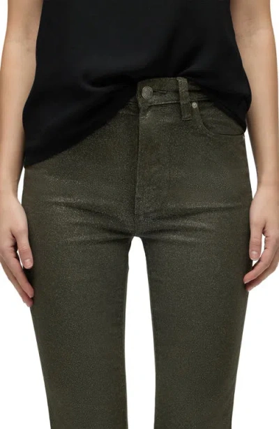 Hudson Jeans Holly Glitter High Waist Flare Jeans In Green