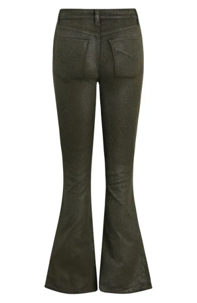 Hudson Jeans Holly Glitter High Waist Flare Jeans In Green