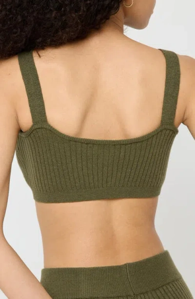 Spiritual Gangster Sofia Ribbed Sweater Bralette In Green