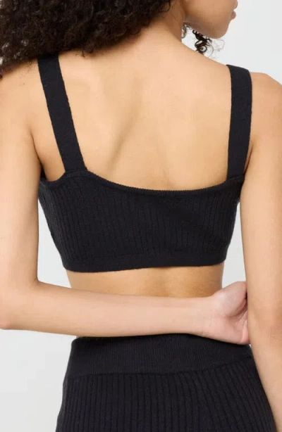 Spiritual Gangster Sofia Ribbed Sweater Bralette In Black