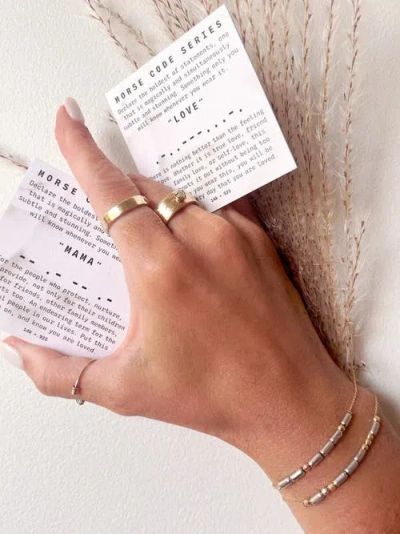 Elliot Young Morse Code Chain Bracelet 14k + Sterling Mama In Gold