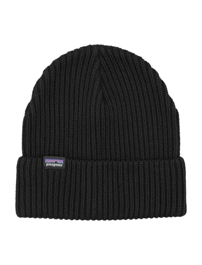 Patagonia Fisherman S Rolled Ribbed Beanie In Black