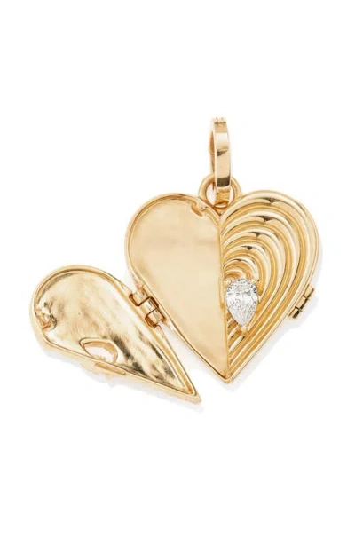 Adina Reyter Heart Locket Charm In Gold