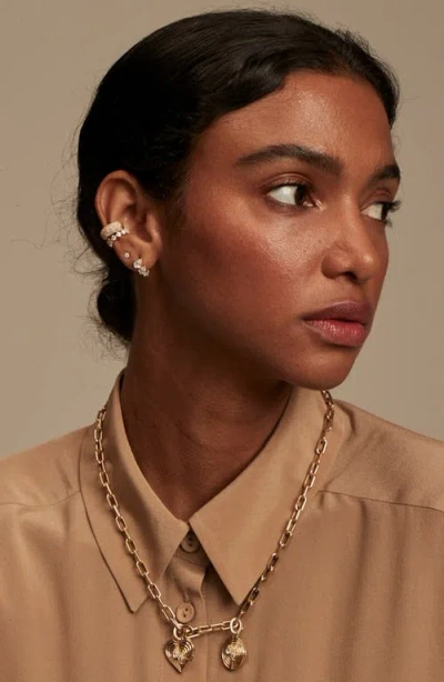 Adina Reyter Diamond Oval Locket Charm In Gold