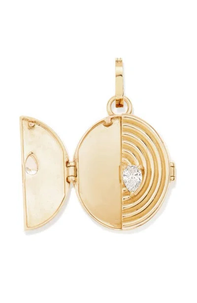 Adina Reyter Diamond Oval Locket Charm In Gold