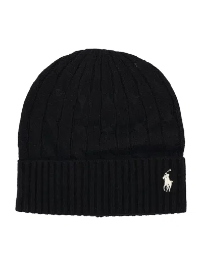Polo Ralph Lauren Cable Wool-cashmere Beanie In Black