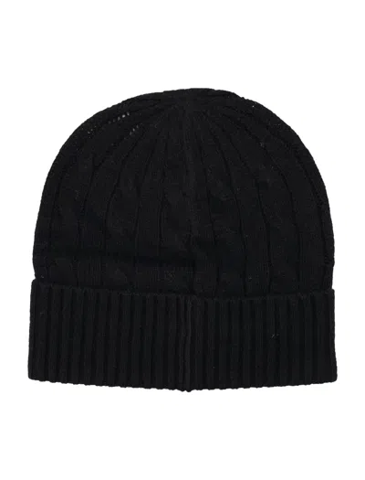 Polo Ralph Lauren Cable Wool-cashmere Beanie In Black