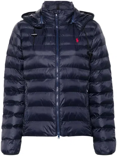 Polo Ralph Lauren Water-resistant Packable Puff Hooded Jacket In Black
