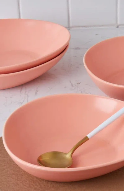 Stone Lain Delilah Porcelain 6-piece Pasta Bowl Set In Pink