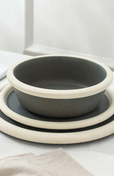 Stone Lain Capri Stoneware 12-piece Dinnerware Set In Gray