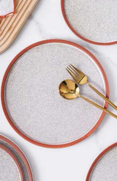 Stone Lain Vince Stoneware 4-piece Salad Plate Set In Gray