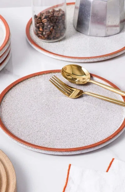 Stone Lain Vince Stoneware 4-piece Salad Plate Set In Gray