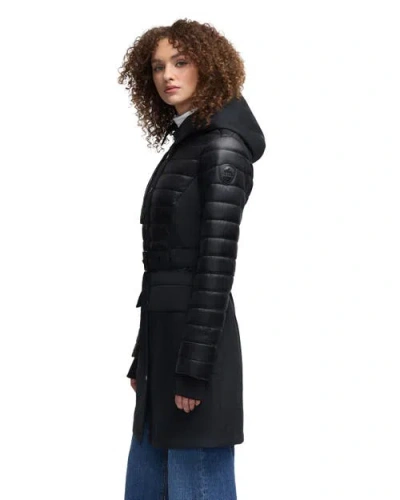 Pajar Opal Trench Coat With Quilted Accent In Black