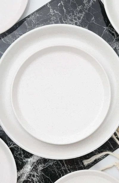 Stone Lain Albie Stoneware 4-piece Dinner Plate Set In White
