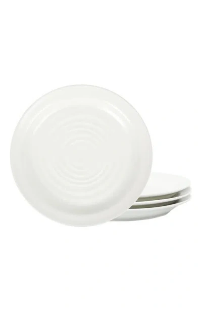 Stone Lain Orbit Stoneware 4-piece Dinner Plate Set In White