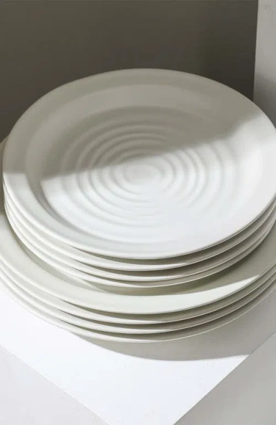 Stone Lain Orbit Stoneware 4-piece Dinner Plate Set In White