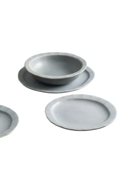 Stone Lain Oasis Stoneware 4-piece Salad Plate Set In Gray