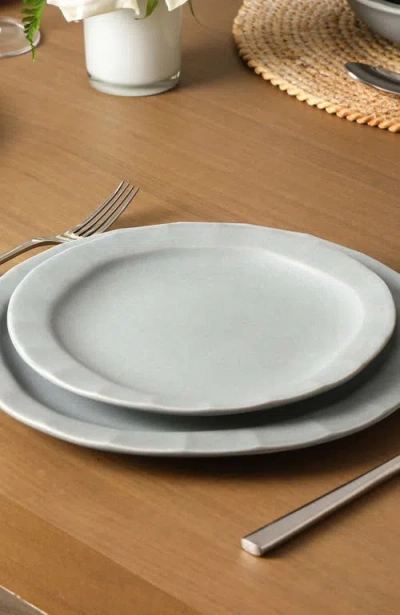 Stone Lain Oasis Stoneware 4-piece Salad Plate Set In Gray