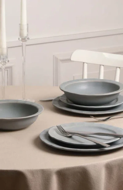 Stone Lain Oasis Stoneware 4-piece Pasta Bowl Set In Gray