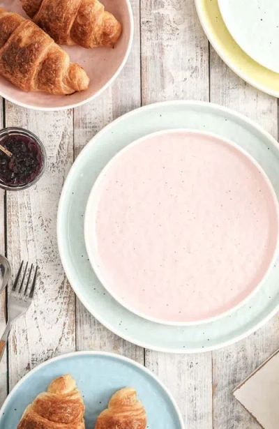 Stone Lain Elena Stoneware 4-piece Salad Plate Set In Pink