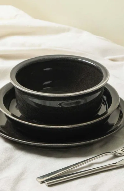 Stone Lain Slate Stoneware 12-piece Dinnerware Set In Black